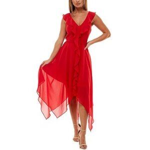 Premier Amour Sleeveless High-Low Fit & Flare Dress, 16 , Red